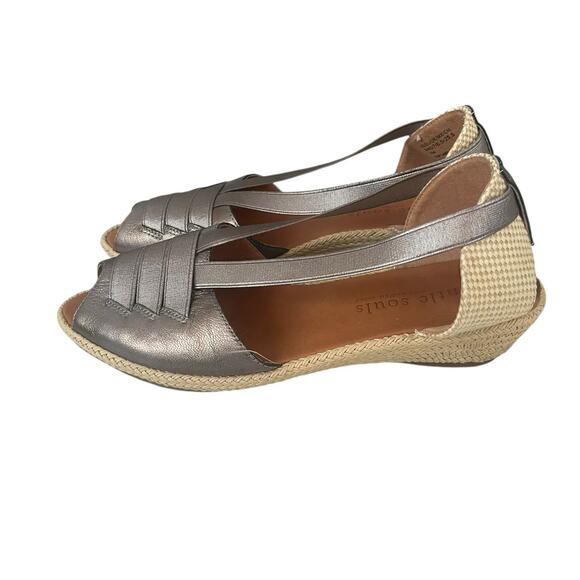 Gentle Souls Lena Espadrille Wedge Women’s Size 9 Slip On Metallic Leather - Picture 5 of 16